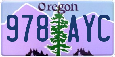 OR license plate 978AYC