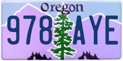 OR license plate 978AYE