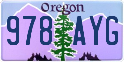 OR license plate 978AYG