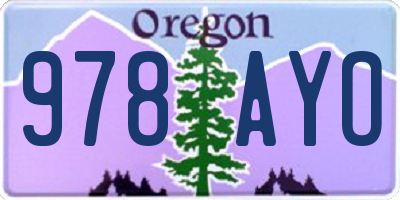 OR license plate 978AYO