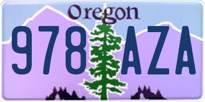 OR license plate 978AZA