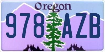 OR license plate 978AZB