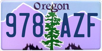 OR license plate 978AZF