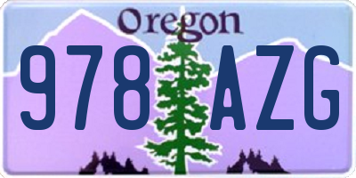 OR license plate 978AZG