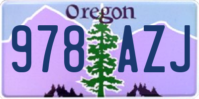 OR license plate 978AZJ