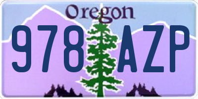 OR license plate 978AZP