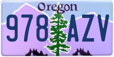 OR license plate 978AZV