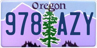 OR license plate 978AZY