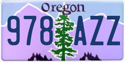 OR license plate 978AZZ