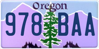OR license plate 978BAA