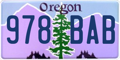 OR license plate 978BAB