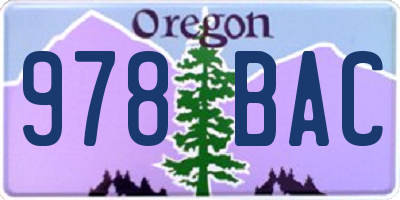 OR license plate 978BAC