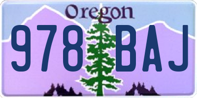 OR license plate 978BAJ