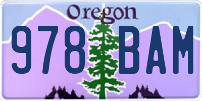 OR license plate 978BAM