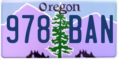 OR license plate 978BAN