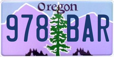 OR license plate 978BAR