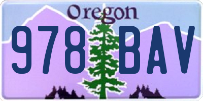 OR license plate 978BAV