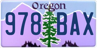 OR license plate 978BAX