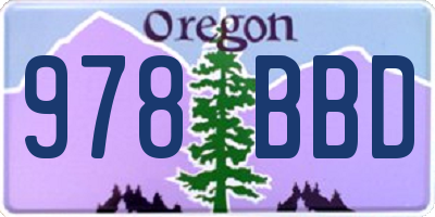 OR license plate 978BBD