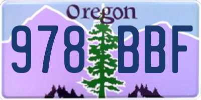 OR license plate 978BBF