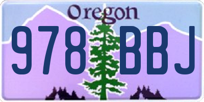 OR license plate 978BBJ