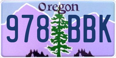 OR license plate 978BBK