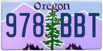 OR license plate 978BBT