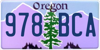 OR license plate 978BCA