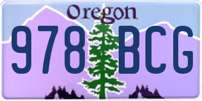 OR license plate 978BCG