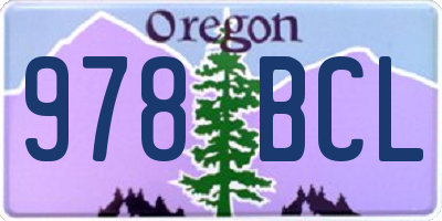 OR license plate 978BCL
