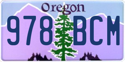 OR license plate 978BCM