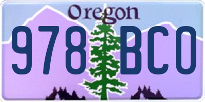 OR license plate 978BCO