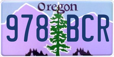 OR license plate 978BCR