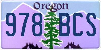 OR license plate 978BCS