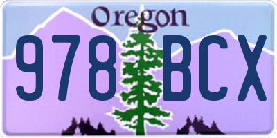 OR license plate 978BCX