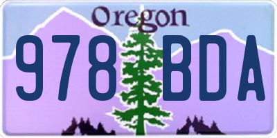 OR license plate 978BDA