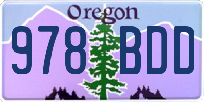 OR license plate 978BDD