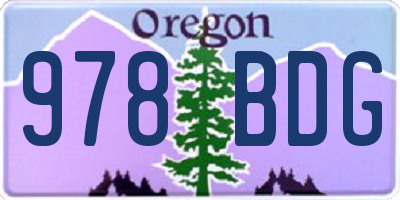 OR license plate 978BDG