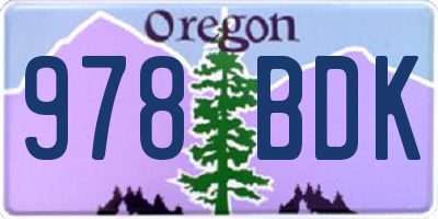 OR license plate 978BDK