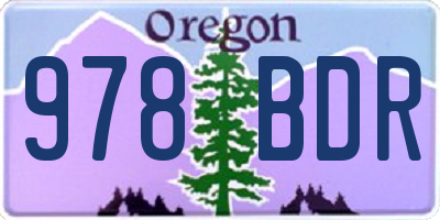 OR license plate 978BDR