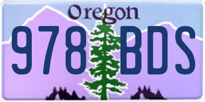 OR license plate 978BDS