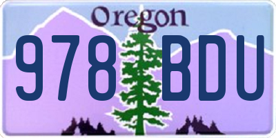 OR license plate 978BDU