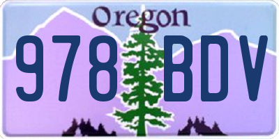OR license plate 978BDV