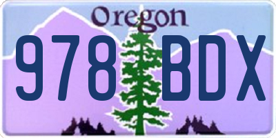 OR license plate 978BDX