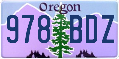 OR license plate 978BDZ