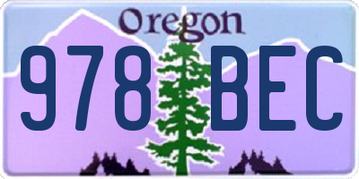 OR license plate 978BEC