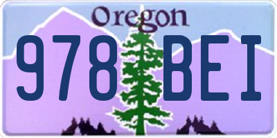OR license plate 978BEI