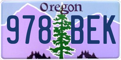 OR license plate 978BEK