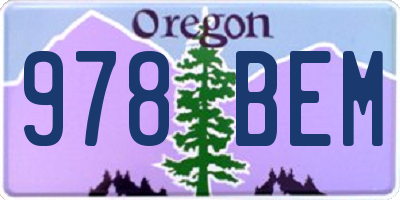 OR license plate 978BEM