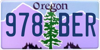 OR license plate 978BER